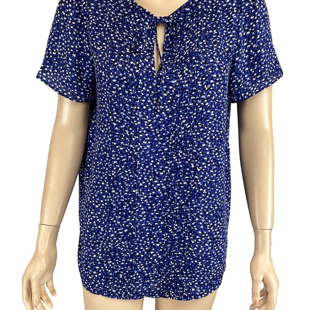 Carolina Belle Top Small Womens Blue‎ Abstract Print Short Sleeve - Picture 7 of 8